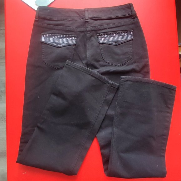 Denver Hayes classic fit jeans with rhinestones black women's size 10x32 NWT - Picture 4 of 10